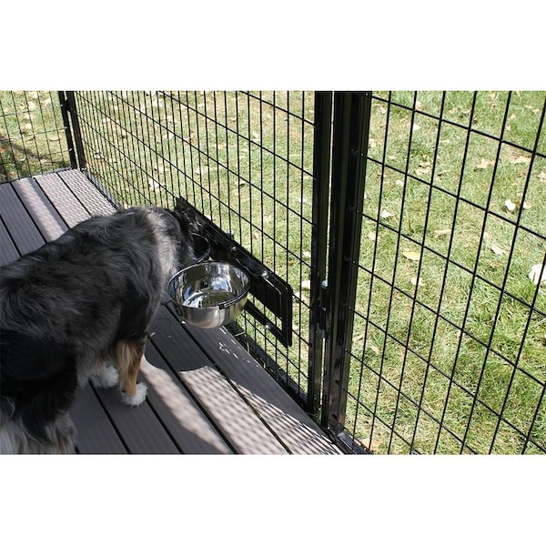 K9 Kennel Store Swivel Bowl Bracket and Metal Bowls - K9-SBB-SB