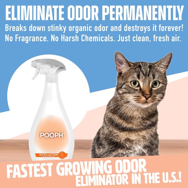 Pooph Kitty Litter Cat Liquid Litter Box Odor Destroyer 20 oz - POKS-20