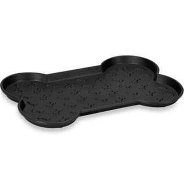 Loving Pets Products Loving Pets Products LP7355 Bella Spill-Proof Bone Shaped Dog Mat - Black - LP7355