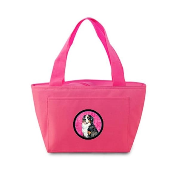 Carolines Treasures Carolines Treasures LH9379PK-8808 Pink Bernese Mountain Dog Zippered Insulated School Washable And Stylish Lunch Bag Cooler - LH9379PK-8808