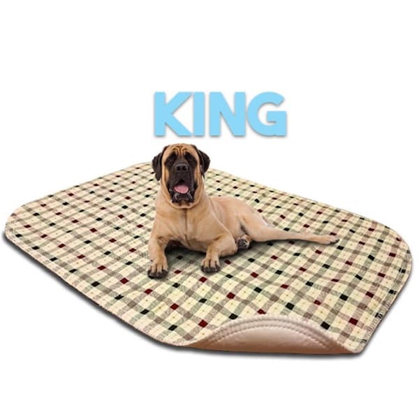 Lennypads 48 x 72 in. King Size Washable Pet Pad - Tan Plaid - LE328910