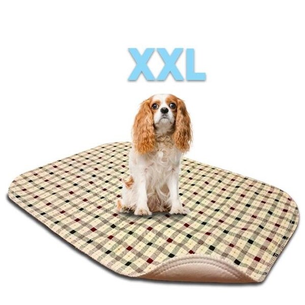 Lennypads Lennypads 3636LPT 36 x 36 in. 2XL Washable Pet Pad - Tan Plaid - 3636LPT