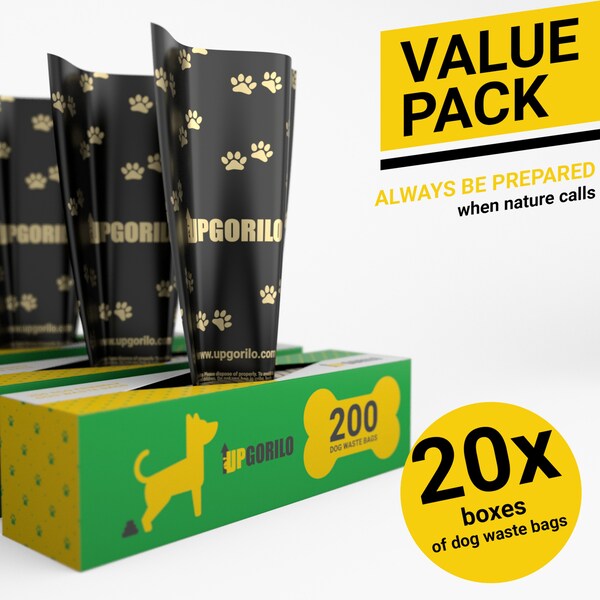 Flash Furniture Kessler 8 x 13 Unscented Premium Pet Waste Station Bags, Extra Thick and Strong Leak Proof, 4000PK - PLA-6SIV55425-GG