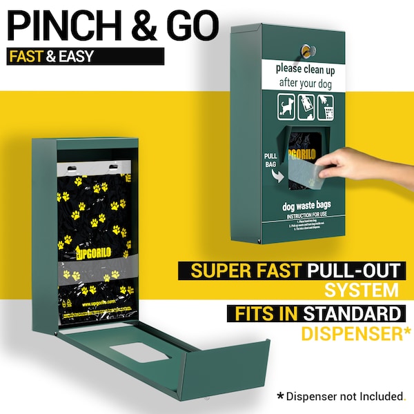 Flash Furniture Kessler Header Pull Out Bag 100 Count, Premium Leak Proof Unscented Pet Waste Station Bags, 10PK - PLA-ZTFW55425-GG