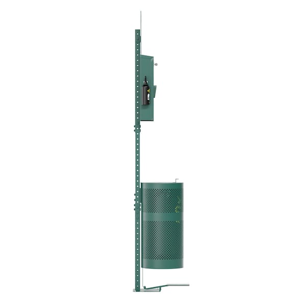 Flash Furniture Green Pet Waste Station with Pedal Trash Can-Bags - YAN-HL1I55425-GG