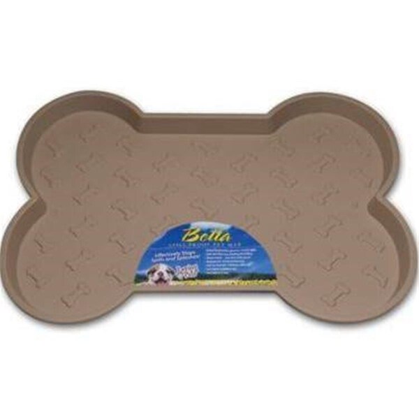 Loving Pets Products Loving Pets Products LP7350 Bella Spill-Proof Bone Shaped Pet Mat - Tan - LP7350