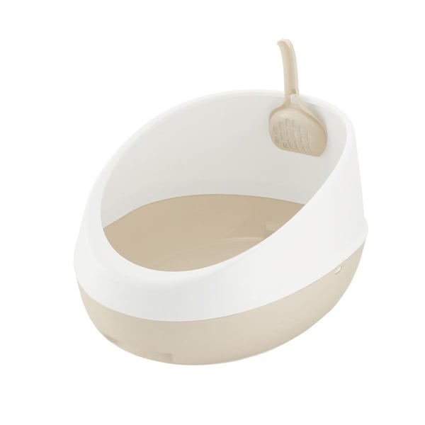 Richell PAW TRAX Rimmed Cat Litter Pan - White - 60011
