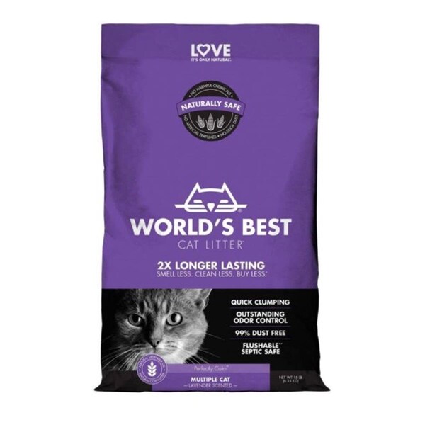 Worlds Best 15 lbs Lavender Scented Formula Cat Litter - 322591001649