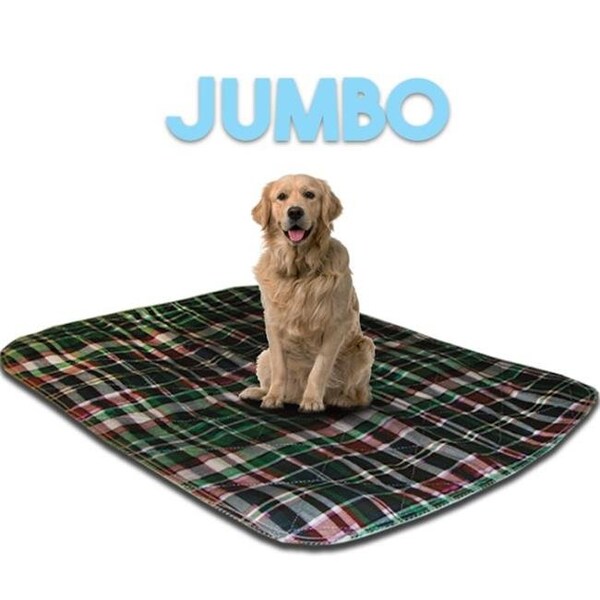 Lennypads Lennypads 4848LPG 48 x 48 in. Jumbo Washable Pet Pad - Green Plaid - 4848LPG