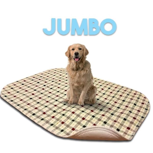 Lennypads 48 x 48 in. Jumbo Washable Pet Pad - Tan Plaid - LE328909