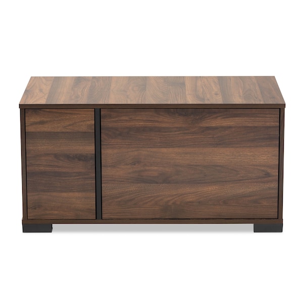 Baxton Studio Connor Walnut Brown Finished 2-Door Cat Litter Box Cover House - 166-10744