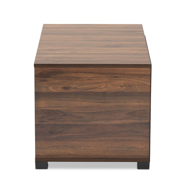 Baxton Studio Connor Walnut Brown Finished 2-Door Cat Litter Box Cover House - 166-10744