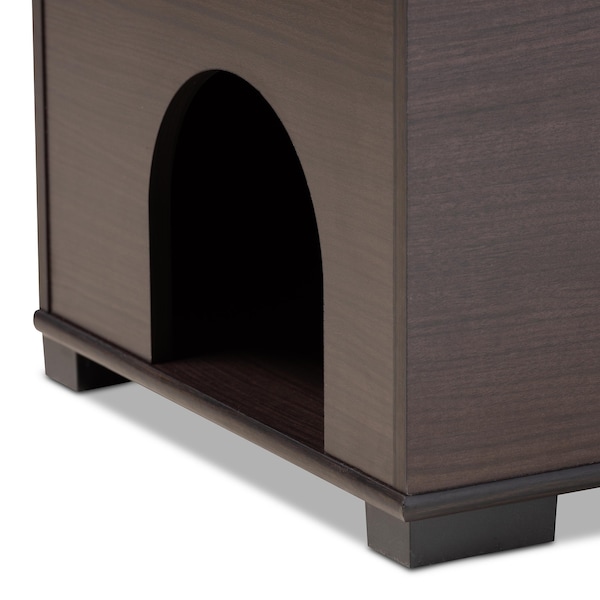Baxton Studio Mariam ModernDark Brown Finished Wood Cat Litter Box Cover House - 194-11765-ZORO