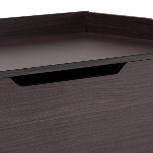 Baxton Studio Mariam ModernDark Brown Finished Wood Cat Litter Box Cover House - 194-11765-ZORO