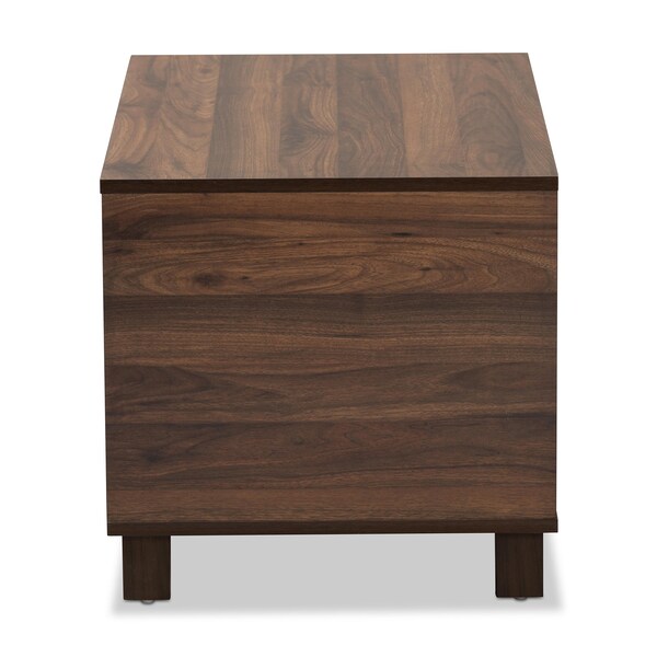 Baxton Studio Eckhart ModernWalnut Brown Finished Wood Cat Litter Box Cover House - 194-11761-ZORO