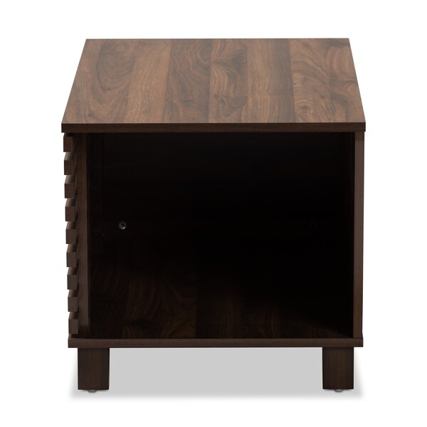 Baxton Studio Eckhart ModernWalnut Brown Finished Wood Cat Litter Box Cover House - 194-11761-ZORO