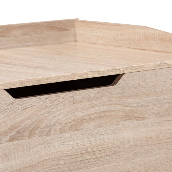 Baxton Studio Mariam ModernOak Finished Wood Cat Litter Box Cover House - 194-11763-ZORO