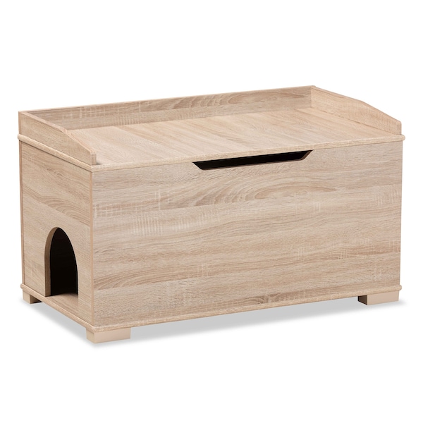 Baxton Studio Mariam ModernOak Finished Wood Cat Litter Box Cover House - 194-11763-ZORO