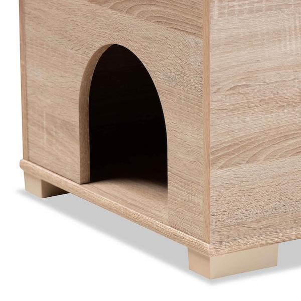 Baxton Studio Mariam ModernOak Finished Wood Cat Litter Box Cover House - 194-11763-ZORO