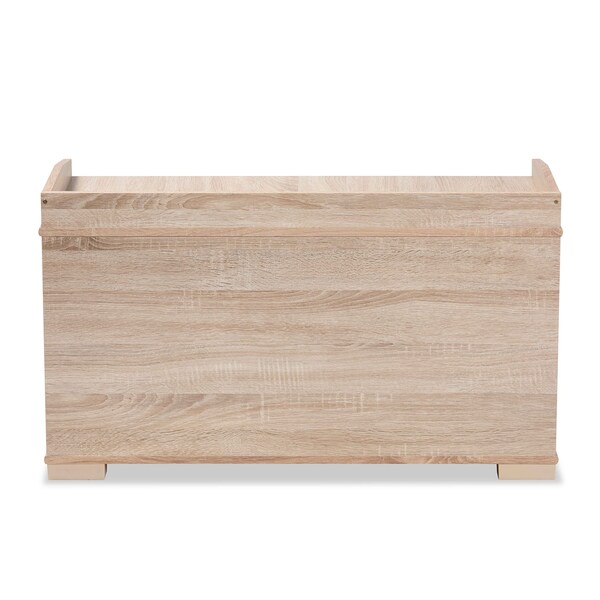 Baxton Studio Mariam ModernOak Finished Wood Cat Litter Box Cover House - 194-11763-ZORO