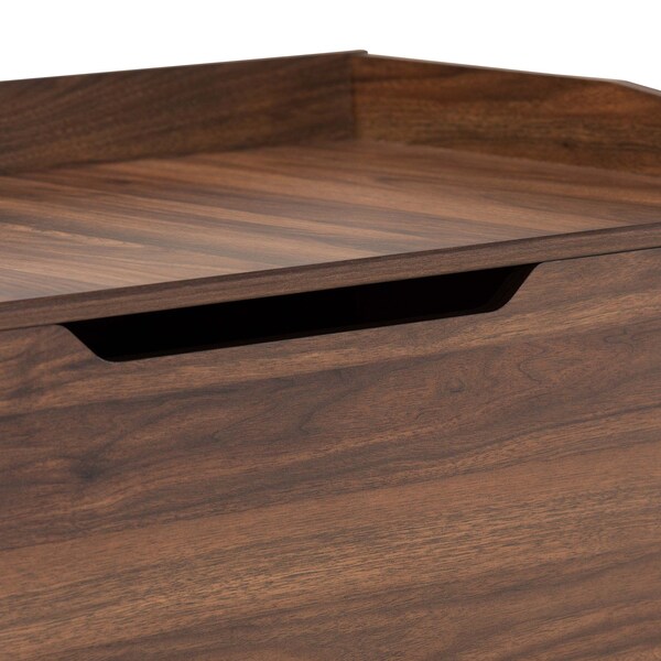 Baxton Studio Mariam ModernWalnut Brown Finished Wood Cat Litter Box Cover House - 194-11764-ZORO
