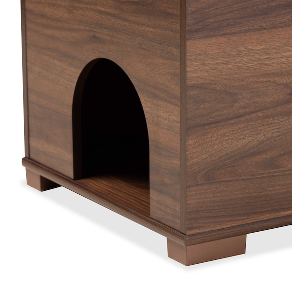 Baxton Studio Mariam ModernWalnut Brown Finished Wood Cat Litter Box Cover House - 194-11764-ZORO