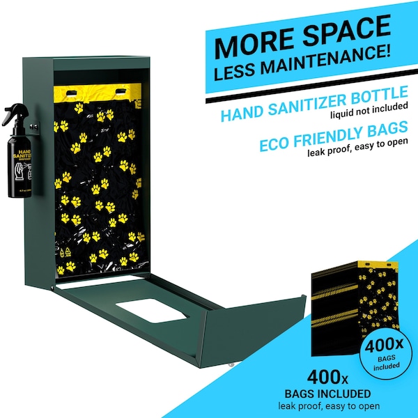 Flash Furniture Green Locking Mountable Pet Waste Bag Dispenser - YAN-GC0855425-GG