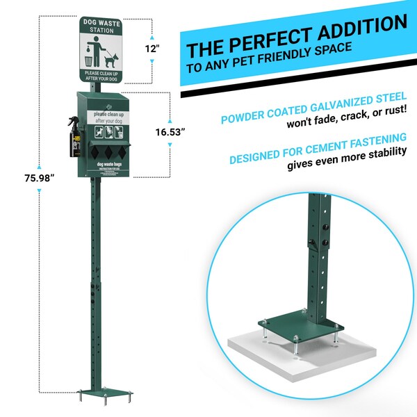 Flash Furniture Green Mini Glow in the Dark Pet Waste Station-Bags - YAN-PM8D45425-GG