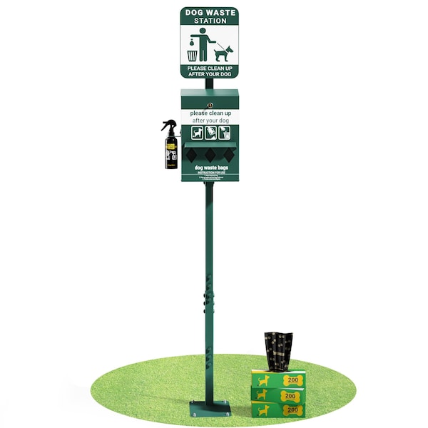 Flash Furniture Green Mini Glow in the Dark Pet Waste Station-Bags - YAN-PM8D45425-GG