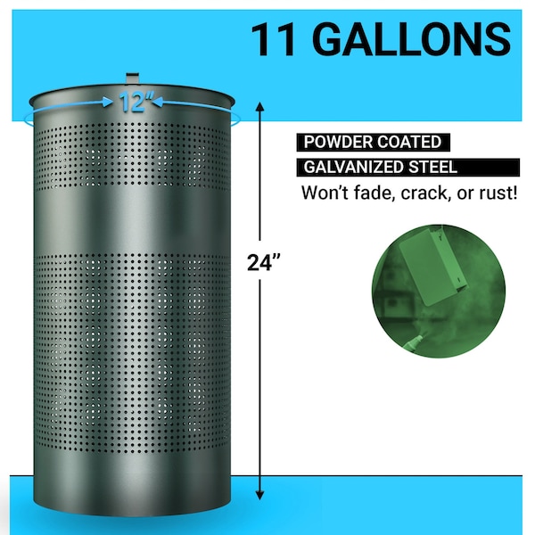 Flash Furniture 11.5 Gallon Outdoor Pet Waste Trash Can with Lid - YAN-OG9I55425-GG