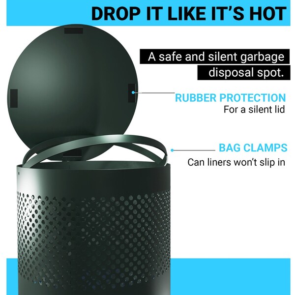Flash Furniture 11.5 Gallon Outdoor Pet Waste Trash Can with Lid - YAN-OG9I55425-GG
