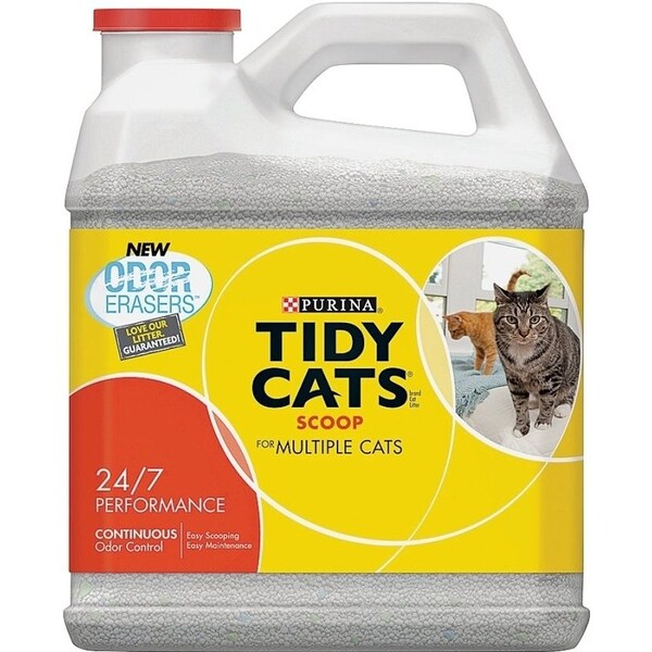 Tidy Cats Cat Litter, 14 lb Capacity, Gray/Tan, Granular Jug - 7023011614
