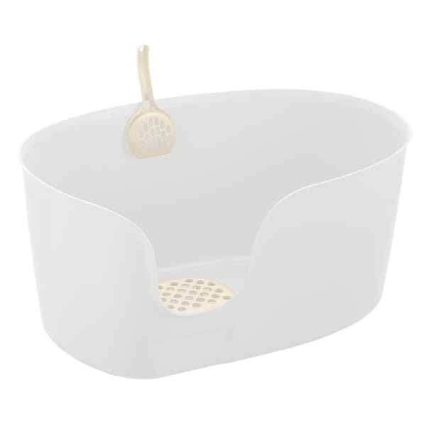 Richell PAW TRAX High Wall Cat Litter Box XL in White - 60036