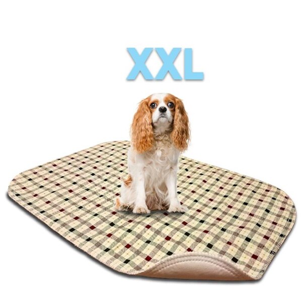 Lennypads 36 x 36 in. 2XL Washable Pet Pad - Tan Plaid - LE328908