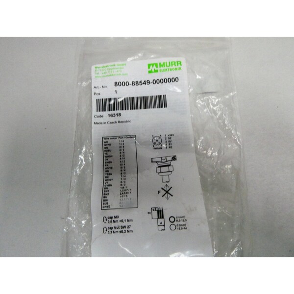 Murr Elektronik CONNECTION CAP TERMINAL AND CONTACT BLOCK - 8000-88549-0000000