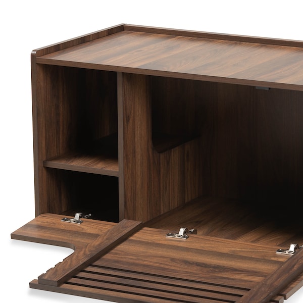 Baxton Studio Claire Walnut Brown Finished Cat Litter Box Cover House - 166-10741
