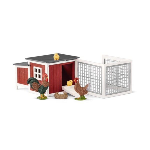 Schleich Schleich Farm World Chicken Coop Set Toys Multicolored 8 pc - 42421