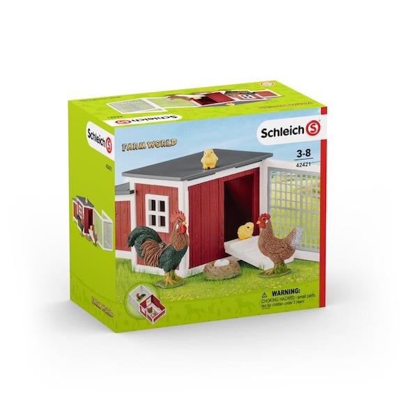 Schleich Schleich Farm World Chicken Coop Set Toys Multicolored 8 pc - 42421