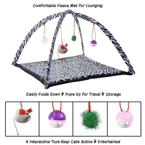 Pet Adobe Activity Center Interactive Play Area Station for Cats/Kittens with Mat, Toys and Napping, Foldable - 990793VPG