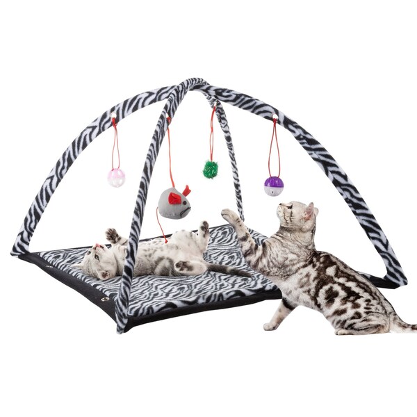 Pet Adobe Activity Center Interactive Play Area Station for Cats/Kittens with Mat, Toys and Napping, Foldable - 990793VPG