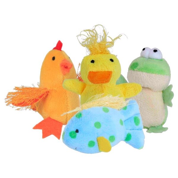 Multipet Multipet Look Who's Talking Assorted Animal Cat Toy 3 in. 1 pk - 36480