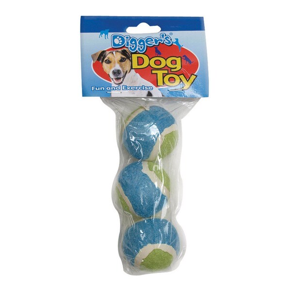 Diggers Boss Pet Digger's Multicolored Rubber Mini Tennis Balls Small 3 pk - A08223