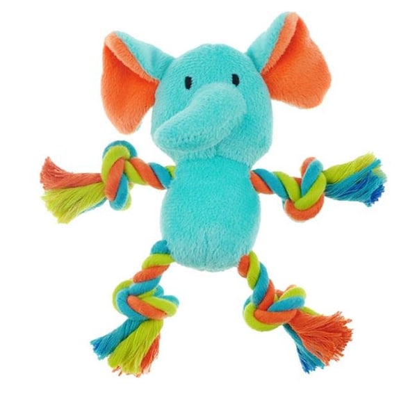Chompers Chomper ZD1928 01 Plush Char with Rope Arms Elephant Dog Toy - ZD1928 01