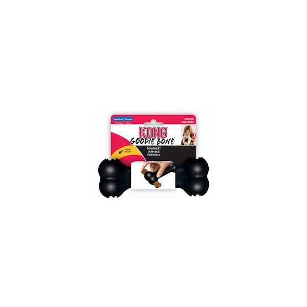 Phillips Pet Food Supply Goodie Bone Dog Toy, Black Rubber, For Power Chewers, 7-In. - 10012