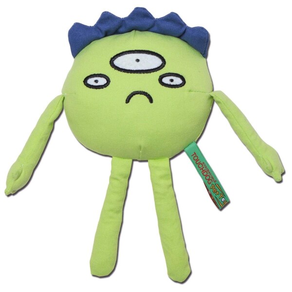 Touchdog Cartoon Alien Monster Plush Dog Toy - Green - One Size - DT44GN