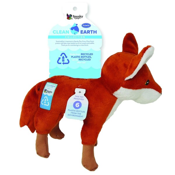 Partisanpartidista Clean Earth Fox Plush Dog Toy, Orange & White - Large, 12PK - PA3688018