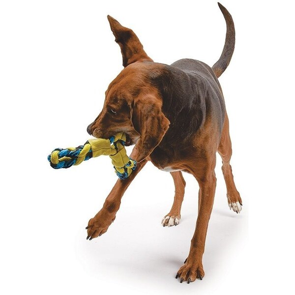 Pet Park Blvd Dog Toy, Fetch, Toss, Tug Toy, Paracord Rope Twisted Tri-Flyer, Yellow - US2049 99