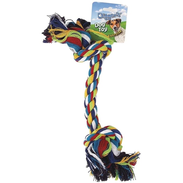 Diggers Rope Dog Tug Toy Multicolored Rag Bone Cotton Large 1 Multicolored - A03877