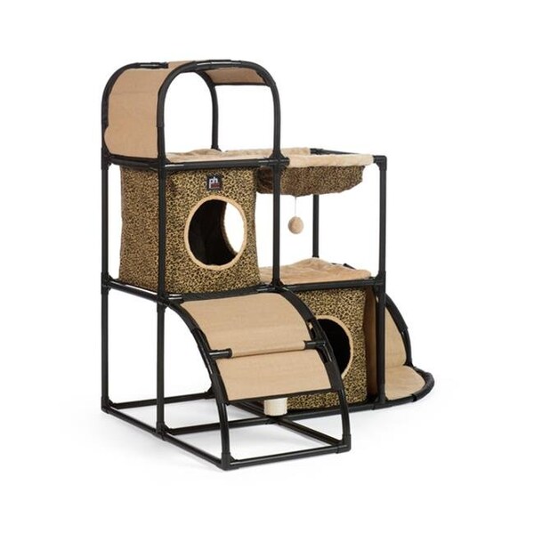 Prevue Hendryx Prevue Hendryx 7235 45.5 x 31 x 42.5 in. Pet Catville Townhome Leopard Print - 7235