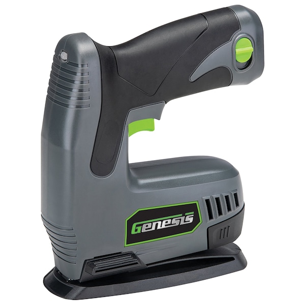 Genesis 8-Volt Li-Ion Cordless Electric Stapler/Nailer with Battery Pack, Charger, Staples, and Nails - GLSN08B